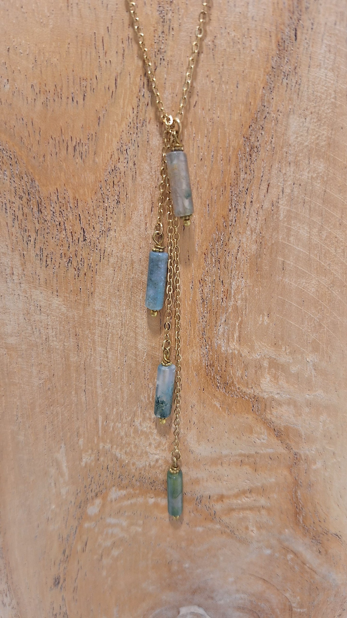 Long Jade Frondes Necklace