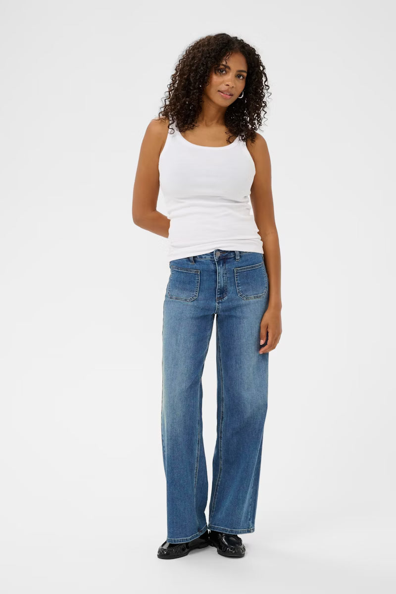 KAbrook High Waisted Regular Fit Jeans in Medium Blue