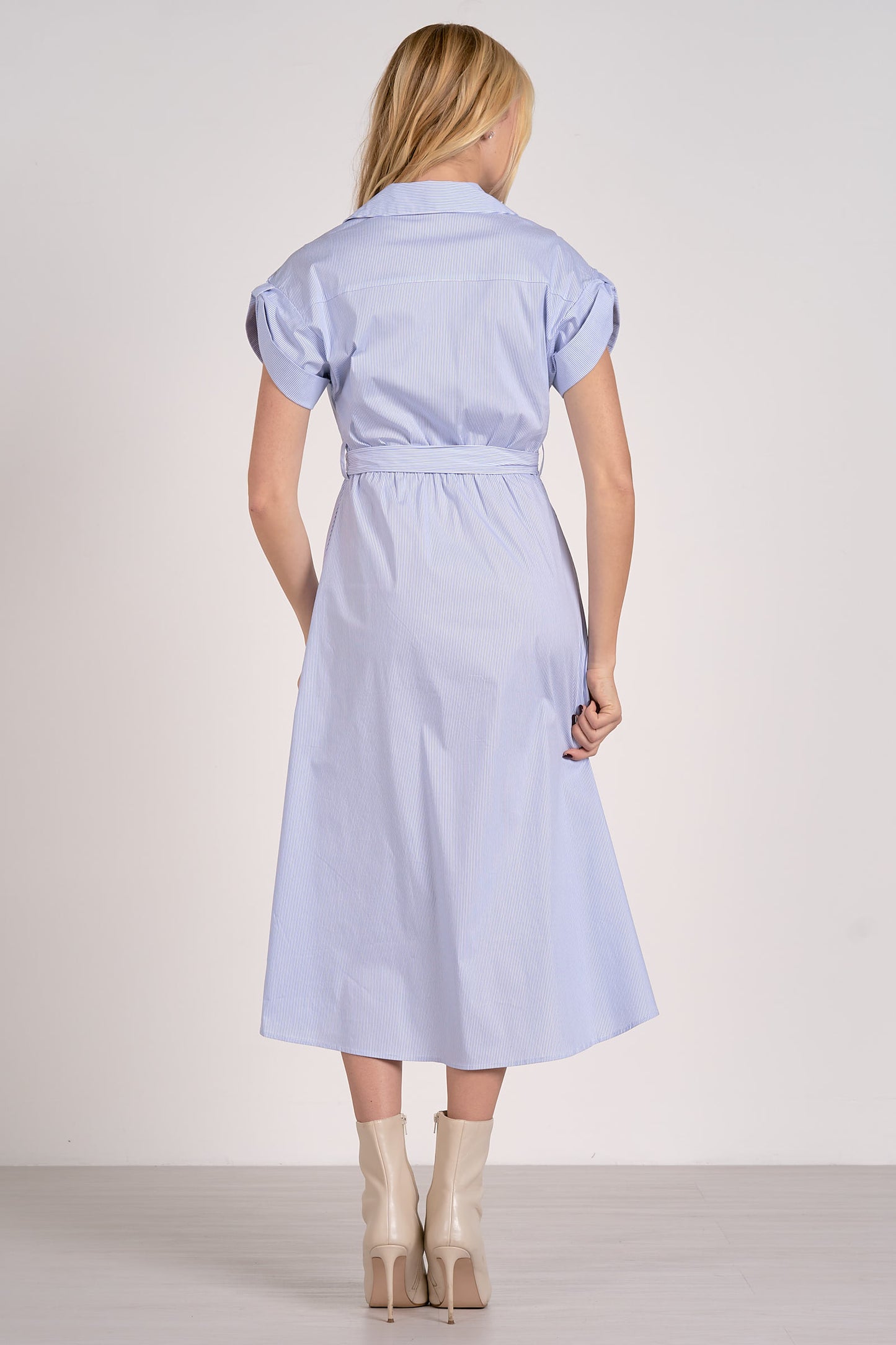 Pale Blue Striped Dress