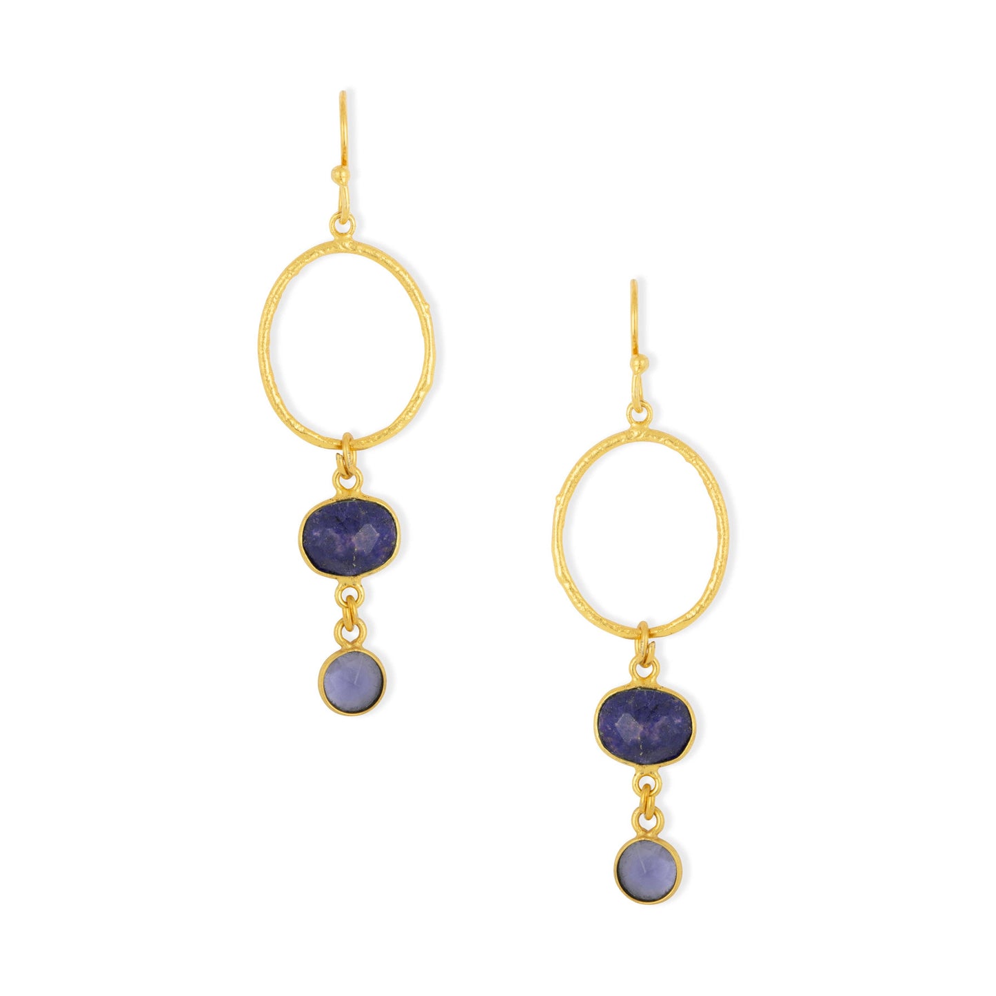 Cadiz Gemstone Hoop Earrings Navy