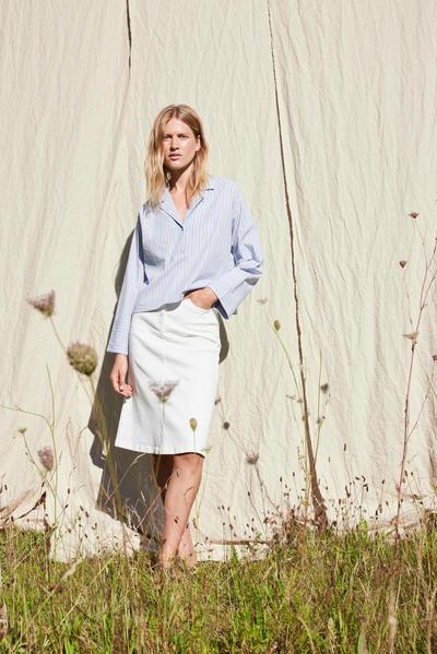 SLFVinnie Midi White Denim Skirt