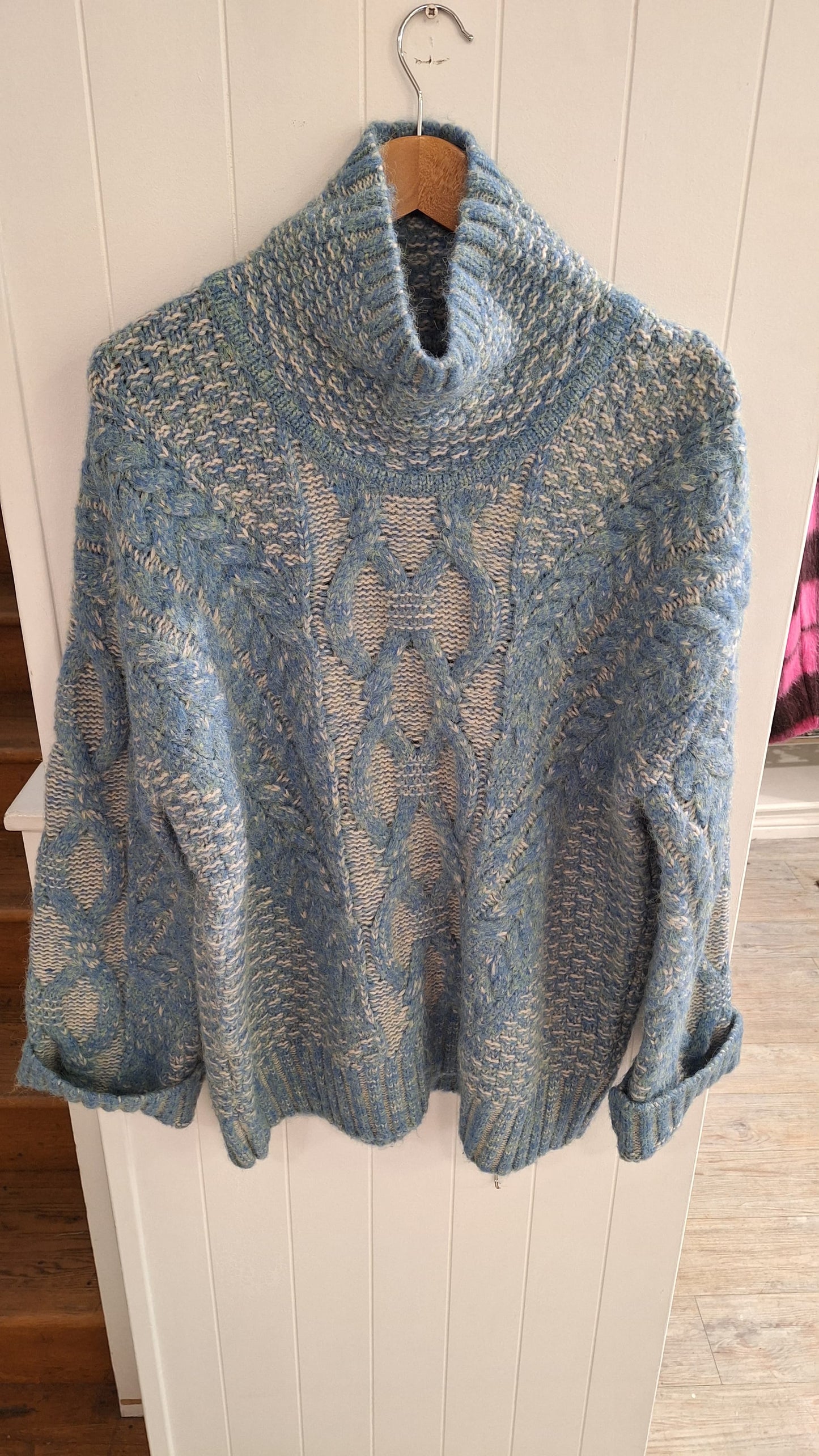 Annecy Cable Knit Light Teal Sweater/Jumper