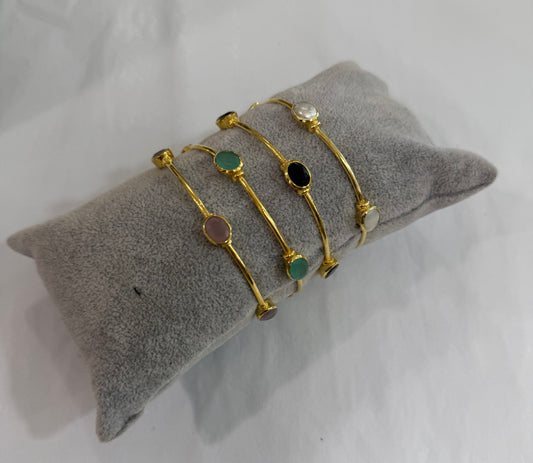 Gold Bracelet with Medium Assorted Stones