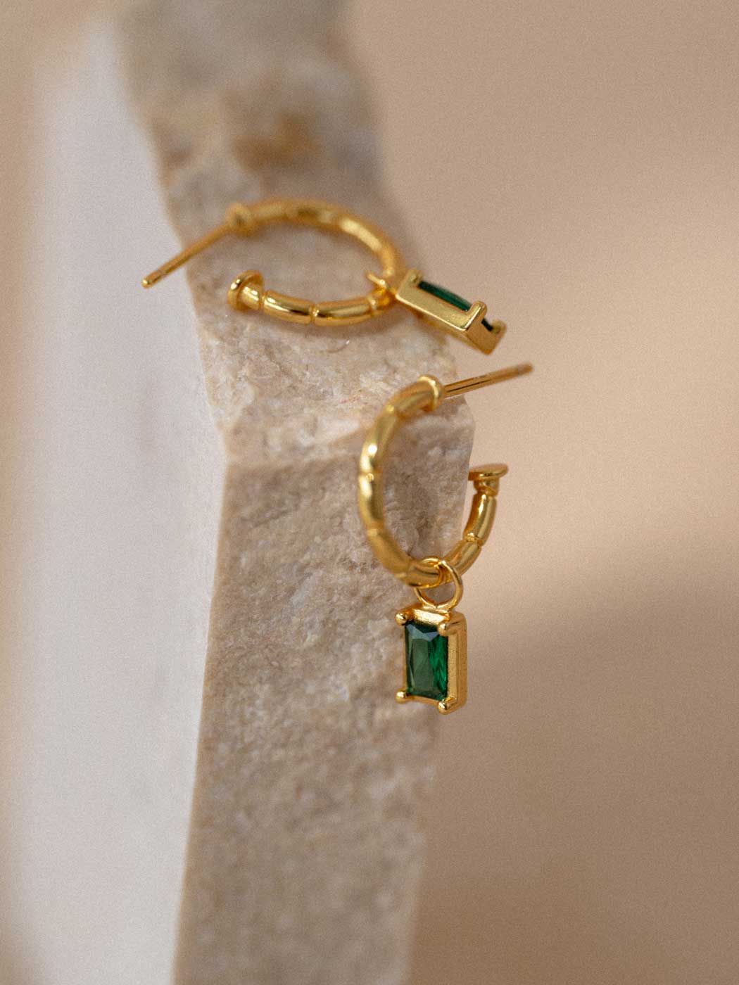 EMERALD OPEN HOOPS