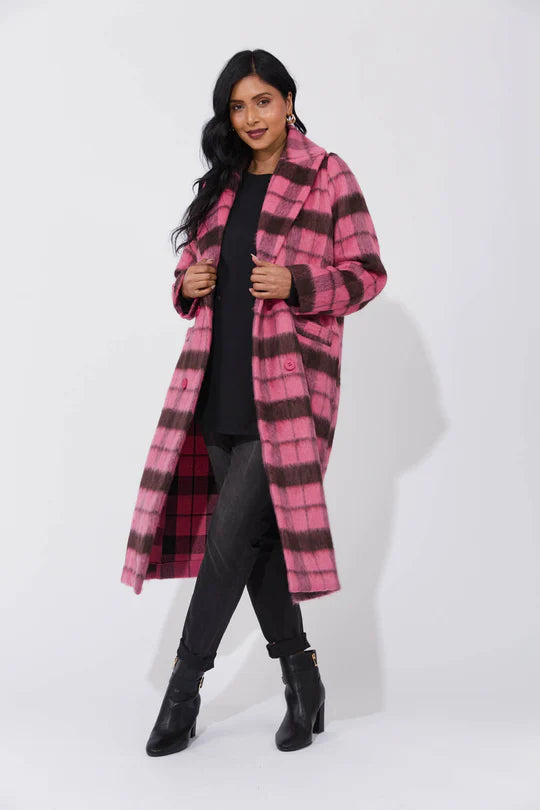 Daytona Coat in Hot Pink