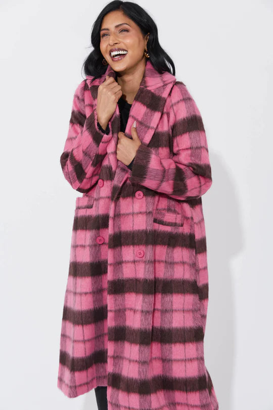 Daytona Coat in Hot Pink