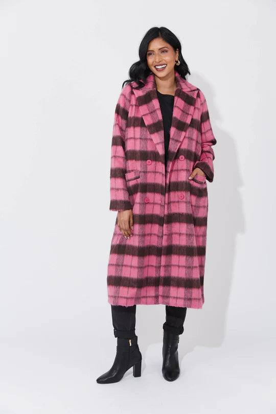 Daytona Coat in Hot Pink
