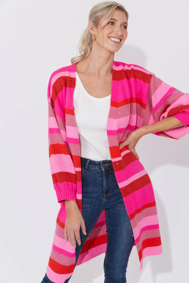 Yuma Cardigan in Chilli/Pink