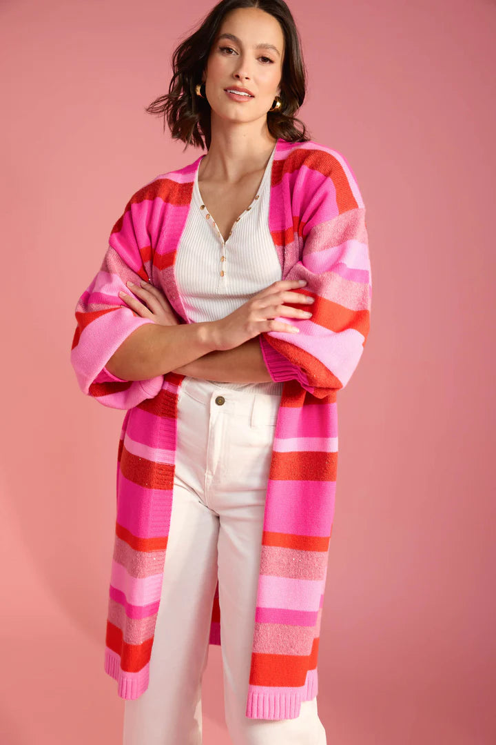 Yuma Cardigan in Chilli/Pink