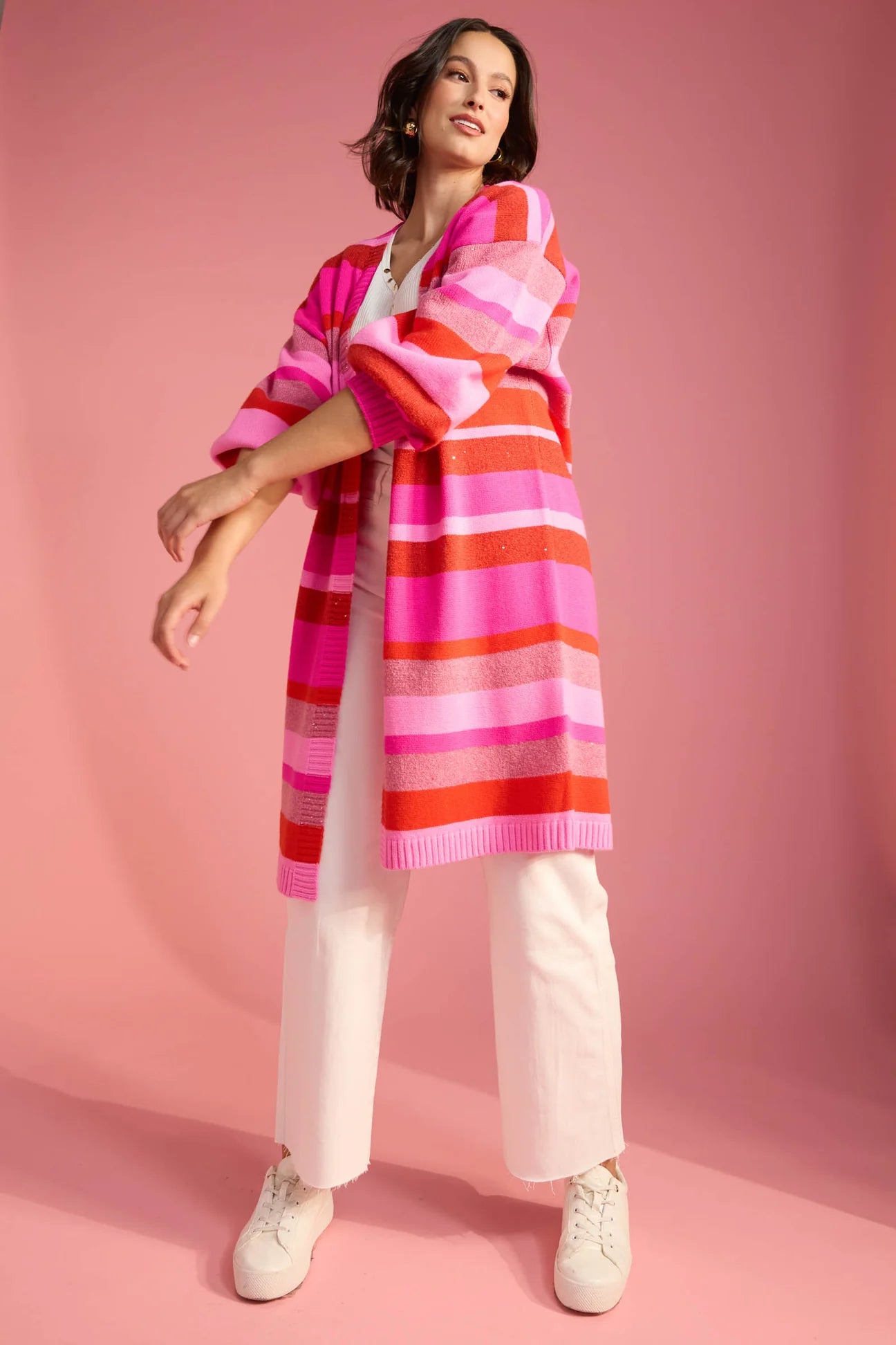 Yuma Cardigan in Chilli/Pink
