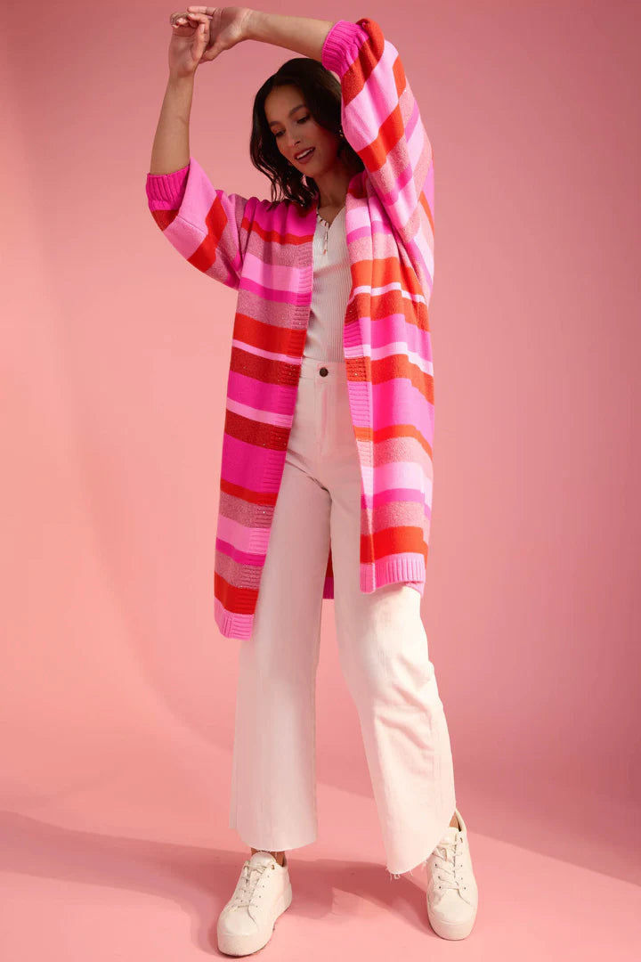 Yuma Cardigan in Chilli/Pink