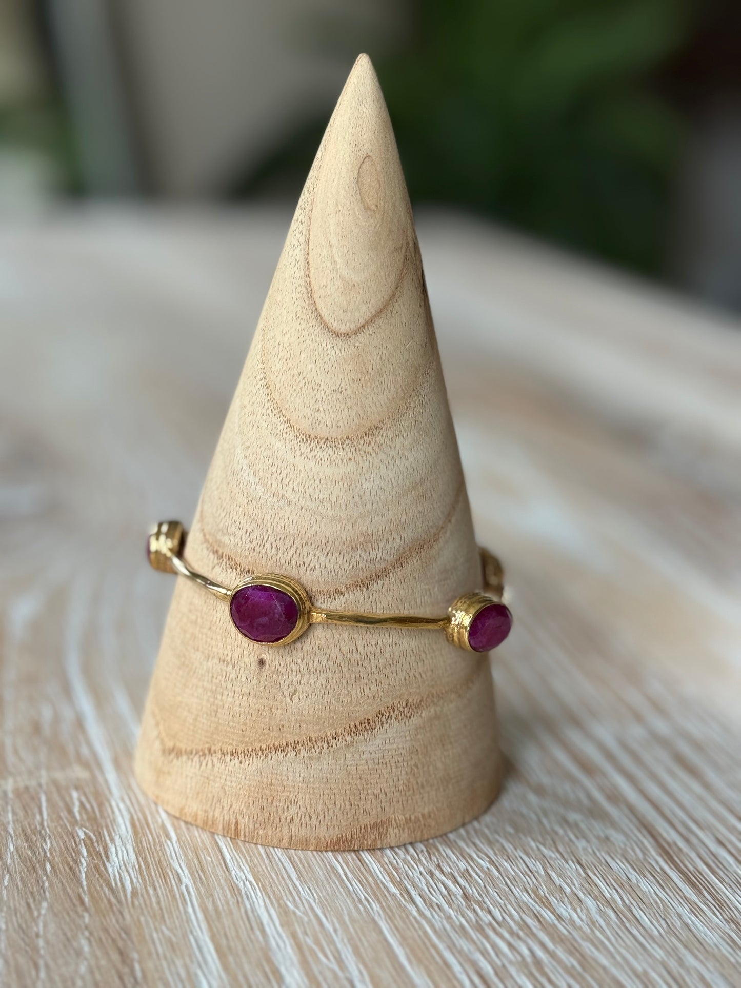 Gold Bracelet with Large Assorted Stones