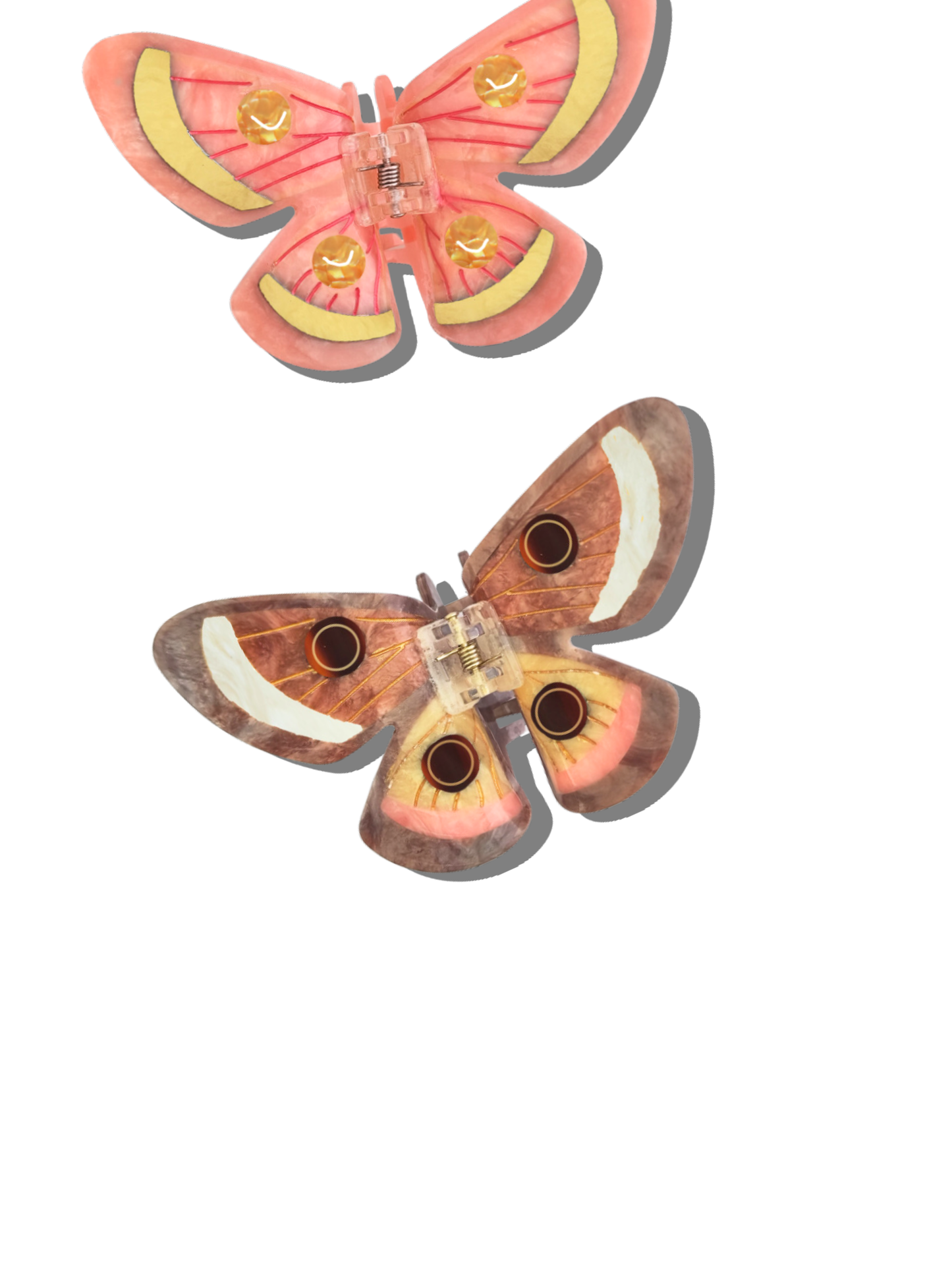 Hand-Painted Emperor Silk Moth Claw Hair Clip | Eco-Friendly