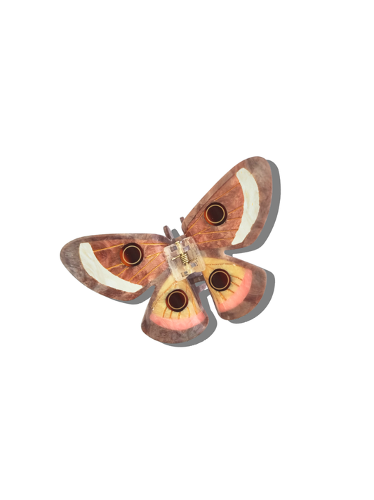 Hand-Painted Emperor Silk Moth Claw Hair Clip | Eco-Friendly