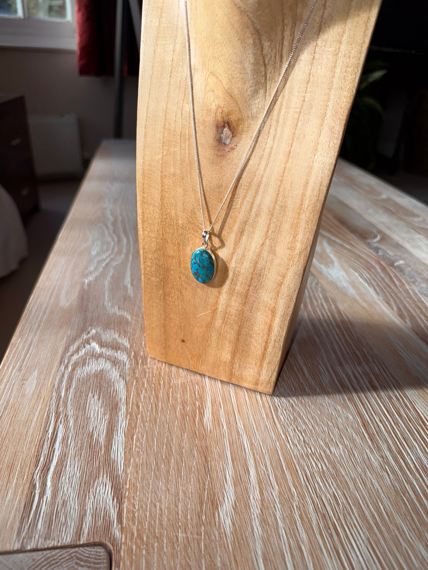 Silver Copper Turquoise Necklace