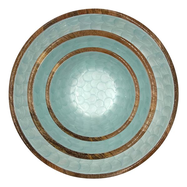 Large Aqua Pearl Bowl - 38cm