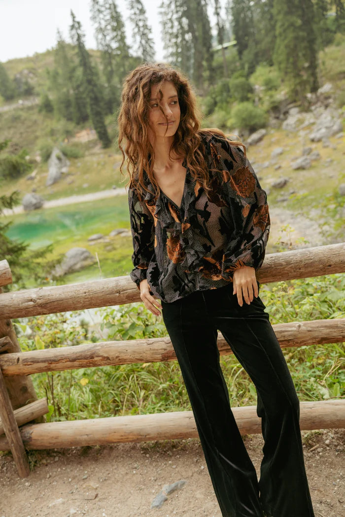 Ceeci Trousers in Black Velvet