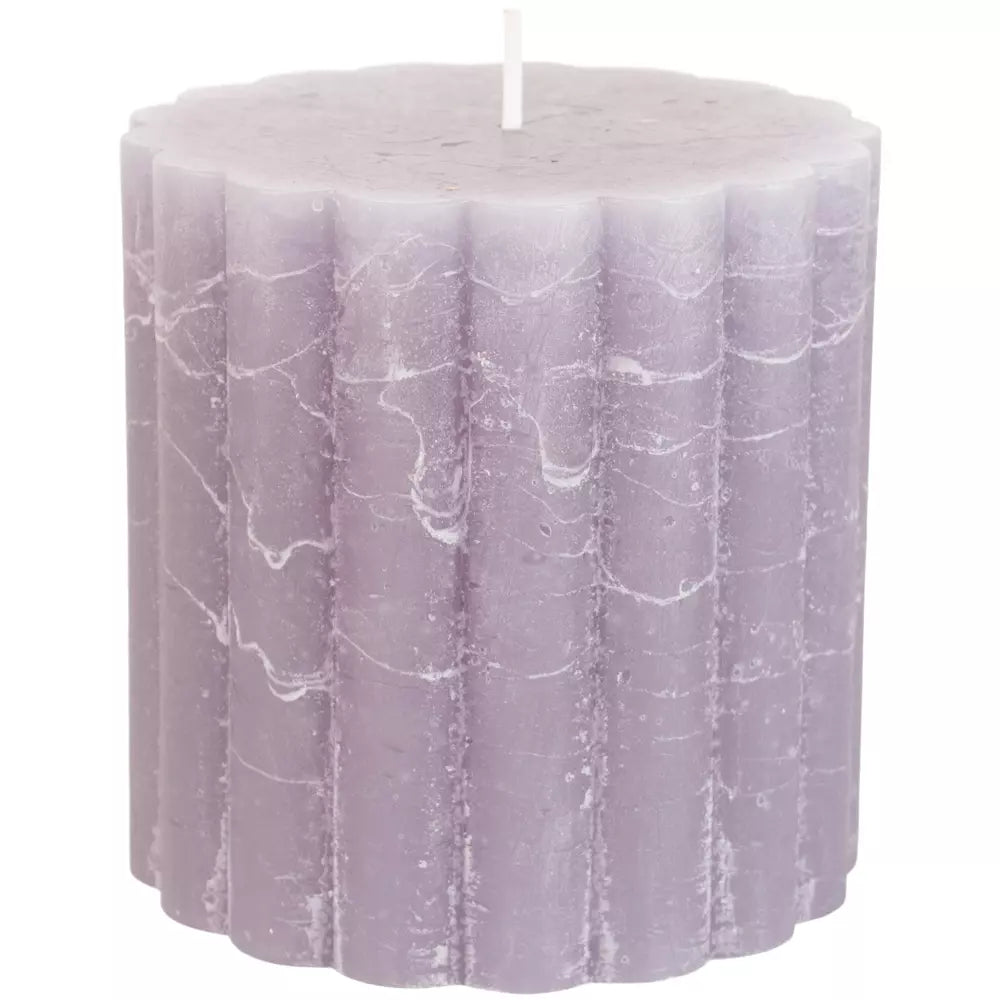 Rustic Scalloped Pillar Candle 100mm x 100mm