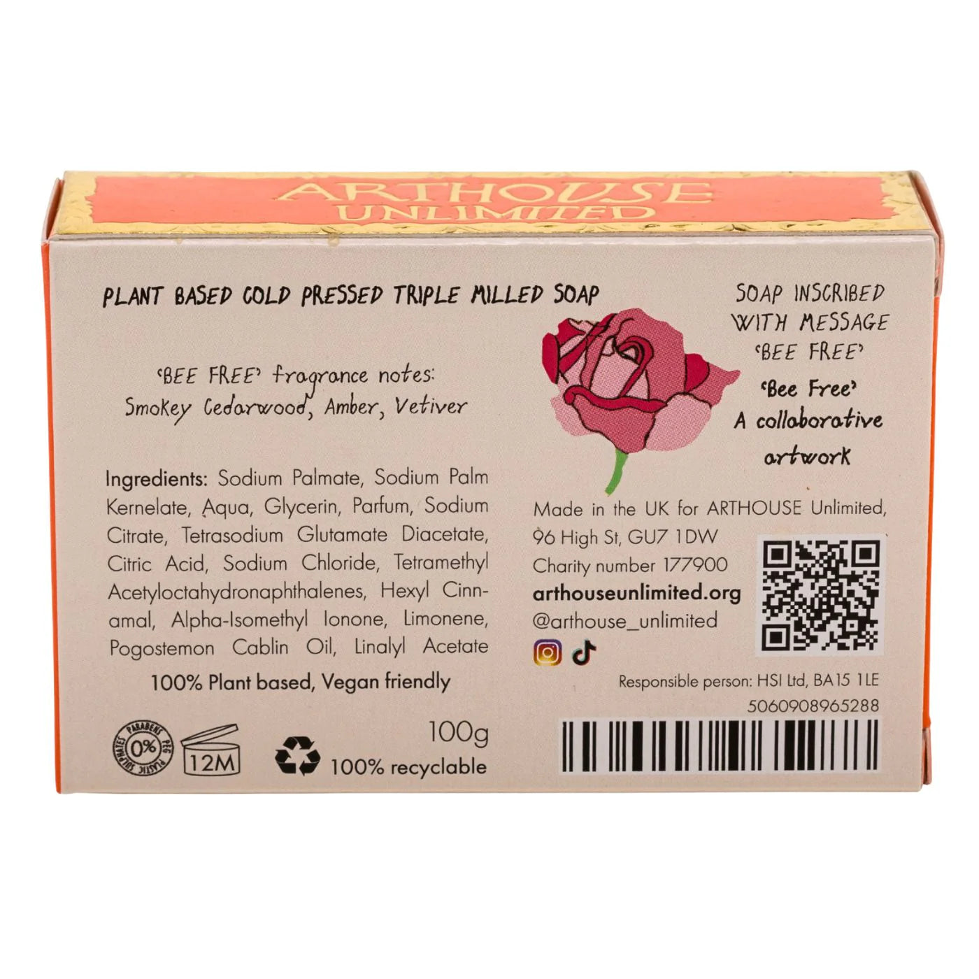 Bee Free, Triple Milled Plant Based Soap
