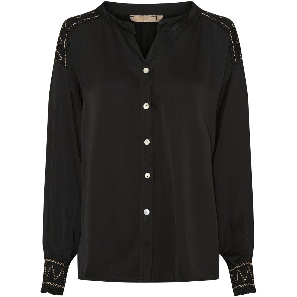 MdcElina Embroidered Blouse in Black
