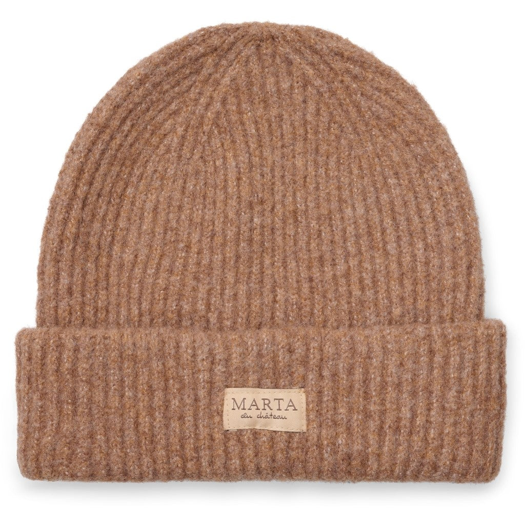 Rib Beanie in Brown