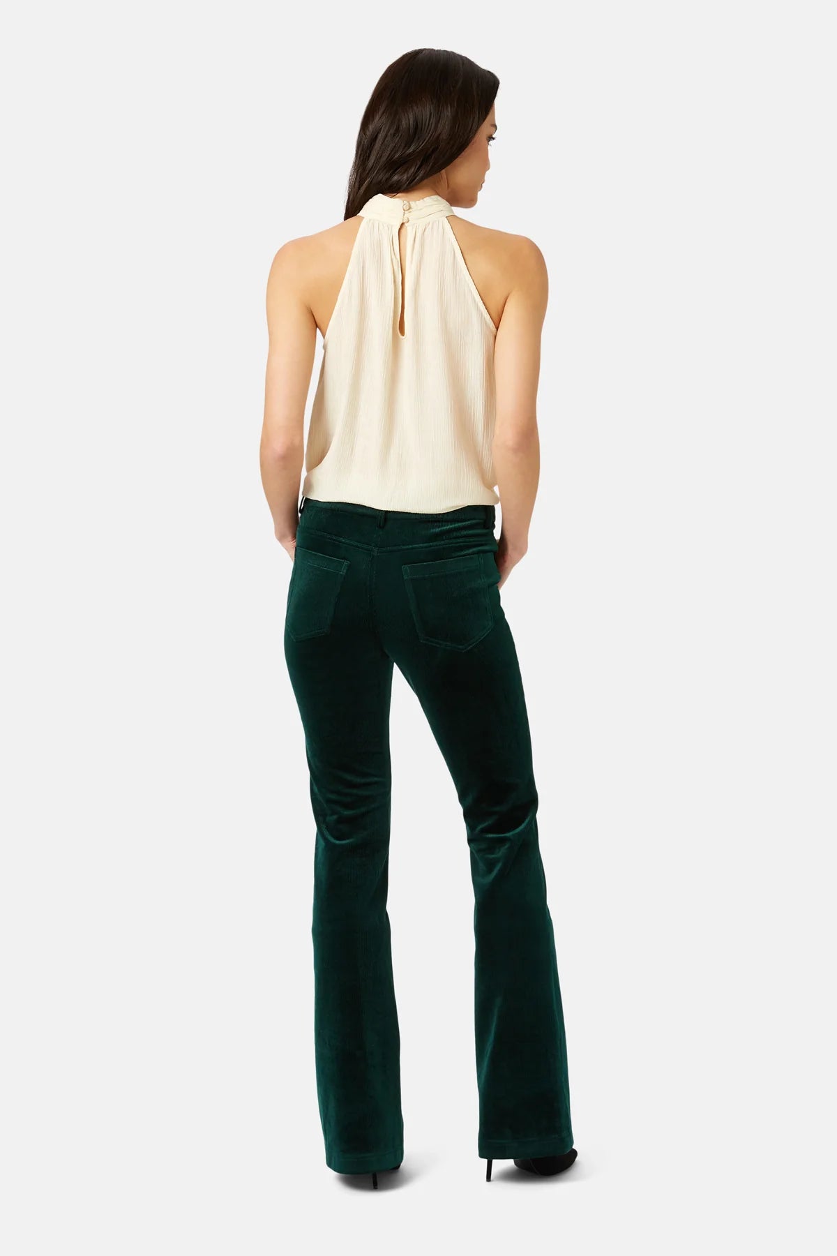 Corrie Bratter Returns Flare Trouser in Green