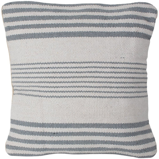 Chunky Cotton Cushion Striped Grey