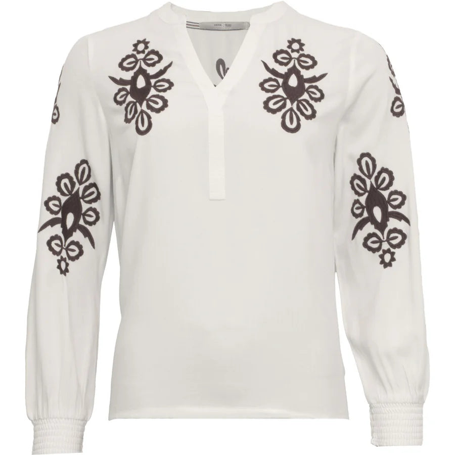 Clooney Shirt in White and Mulberry