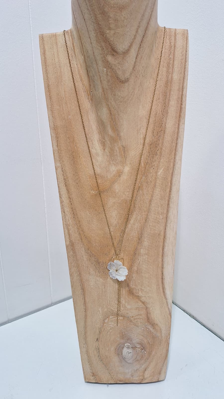 Long White Flower Necklace