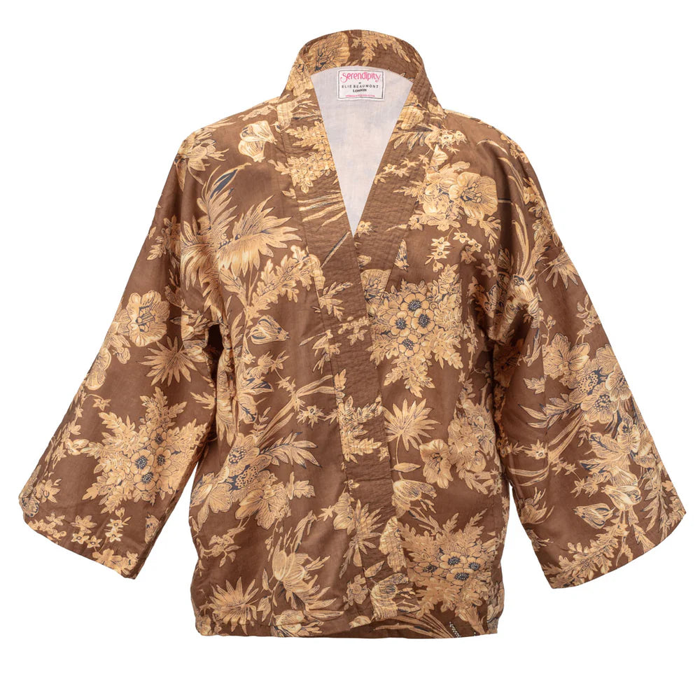 Short Kimono in Coffee Blossom