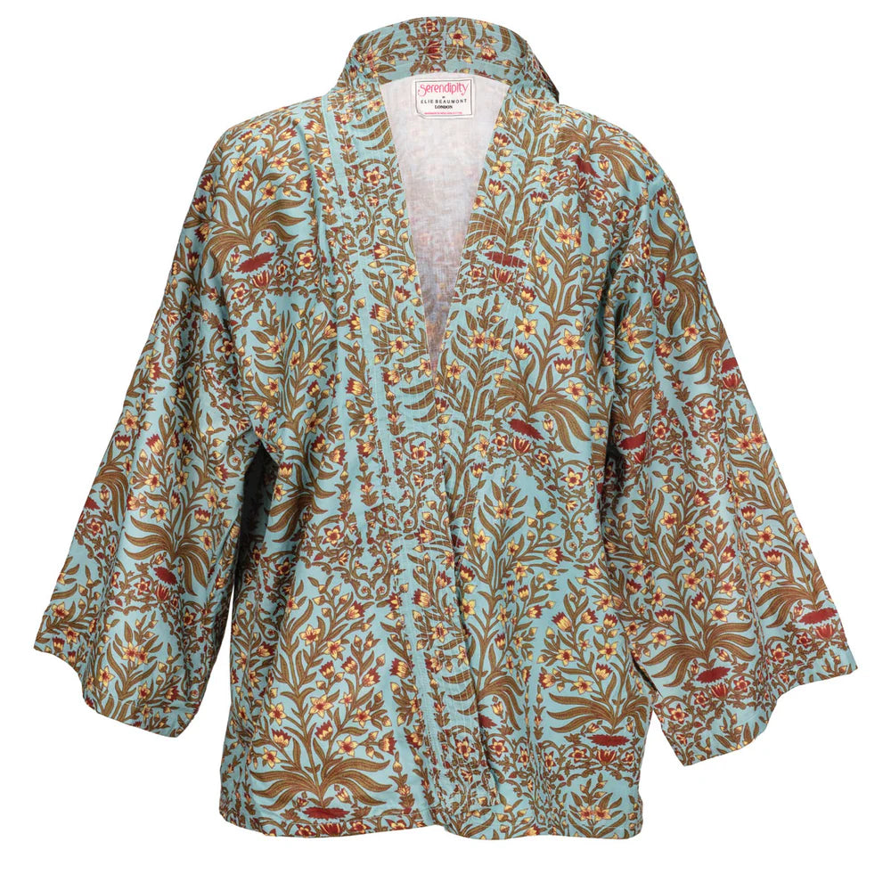 Short Kimono in Blue Baroque