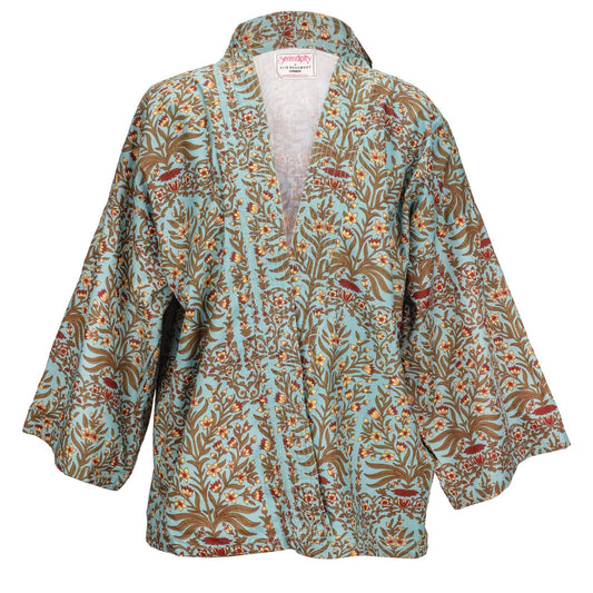 Short Kimono in Blue Baroque