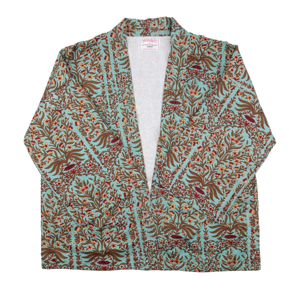 Short Kimono in Blue Baroque