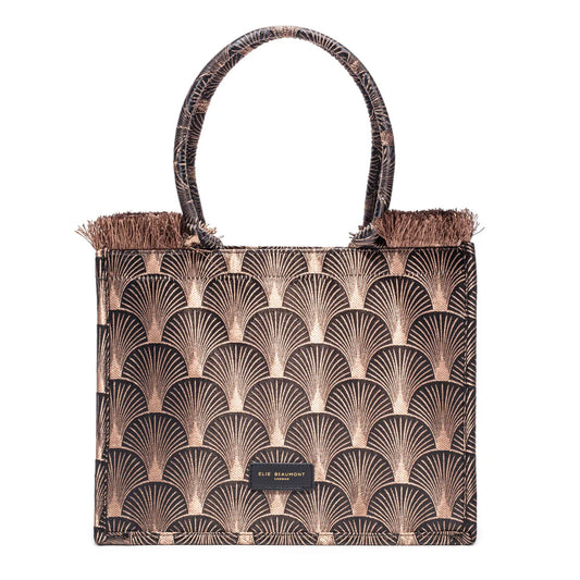 Fabric Tote in Black Copper Fan