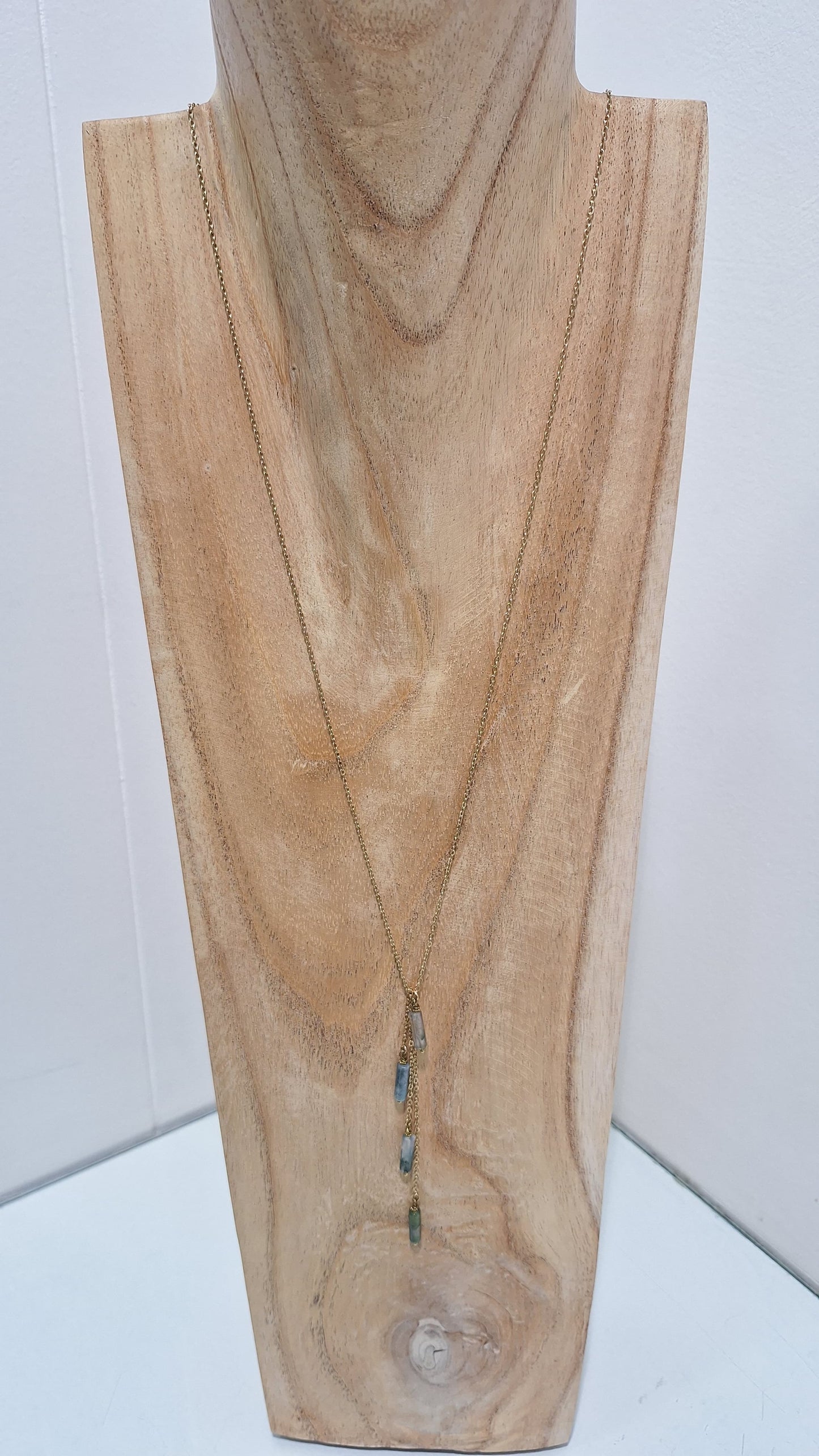 Long Jade Frondes Necklace
