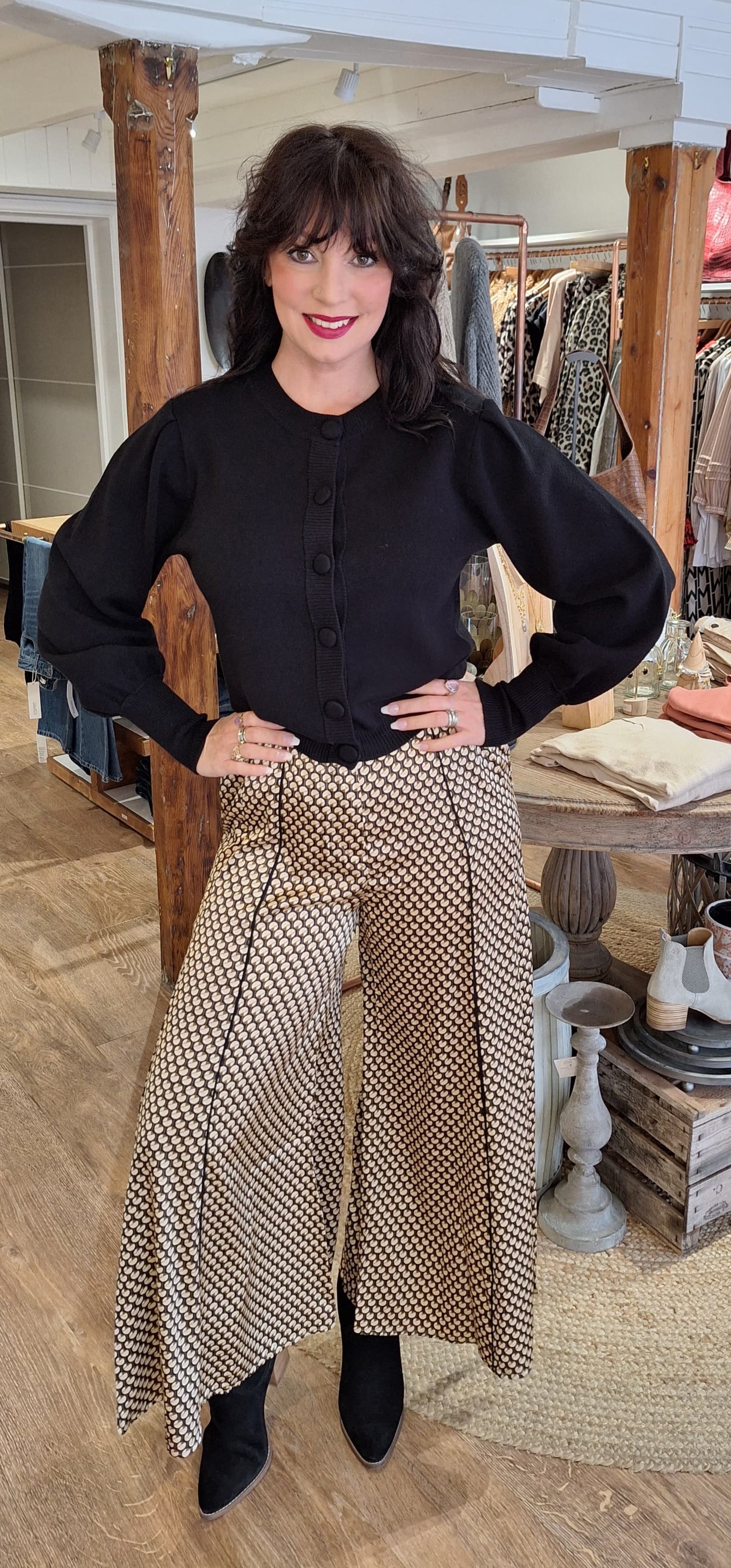 Geometric Print Palazzo Trousers