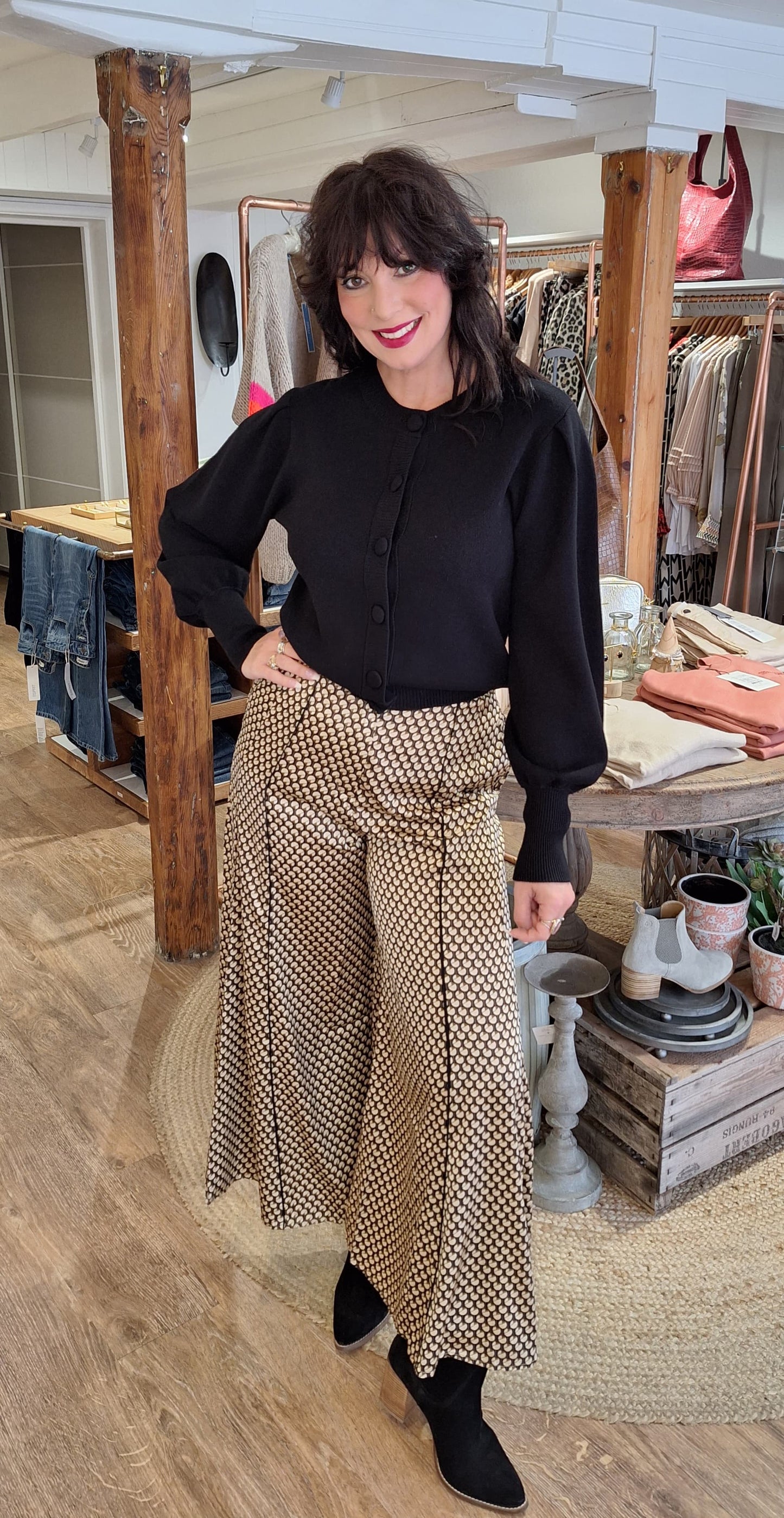 Geometric Print Palazzo Trousers