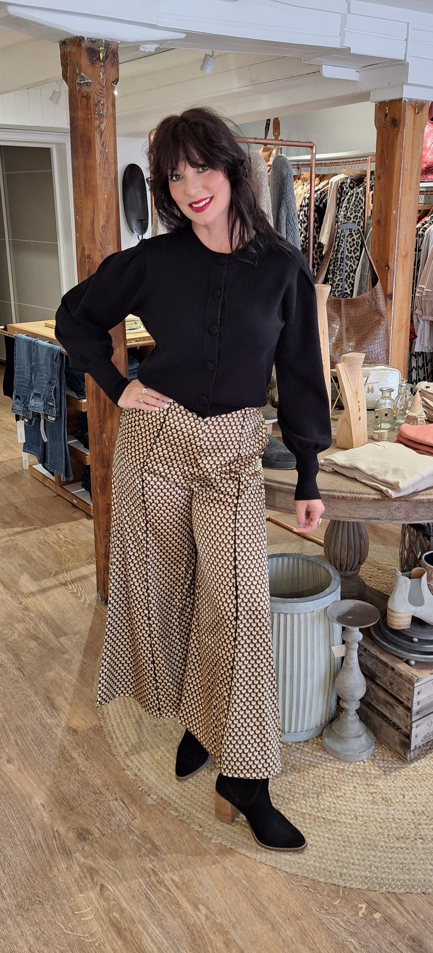 Geometric Print Palazzo Trousers