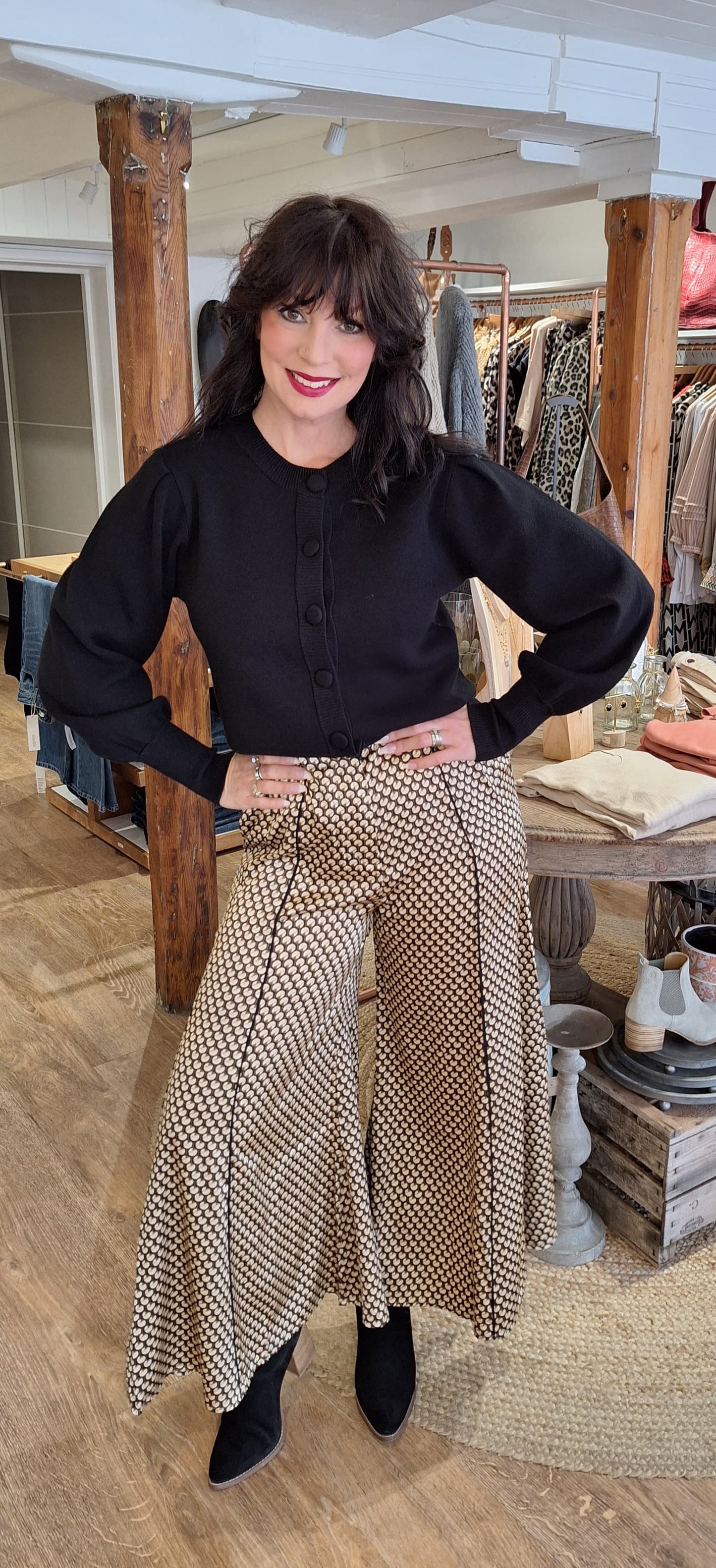 Geometric Print Palazzo Trousers