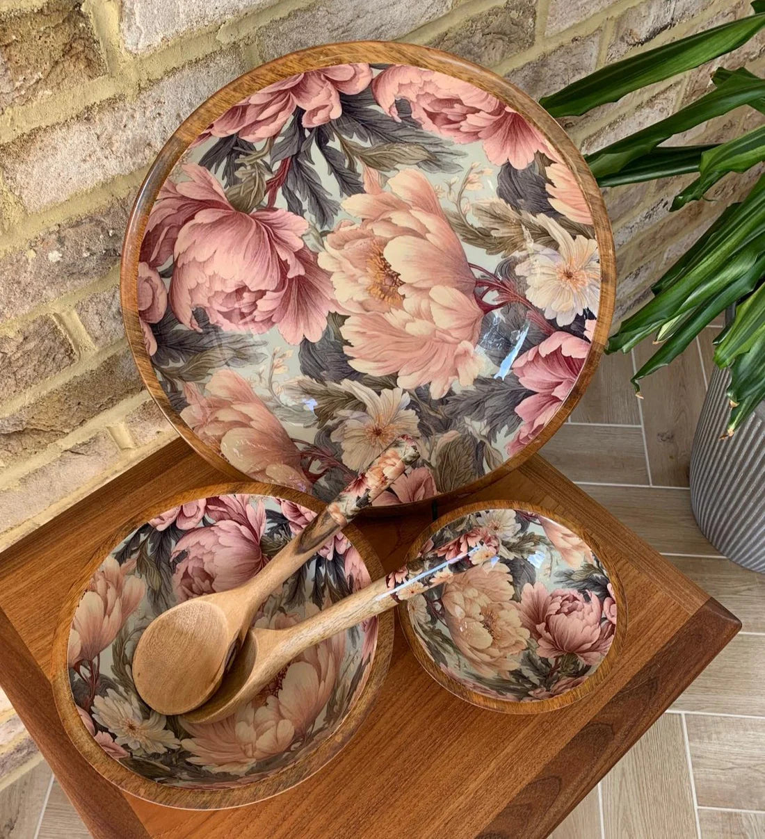Small Dusty Pink Peonies Bowl - 18cm
