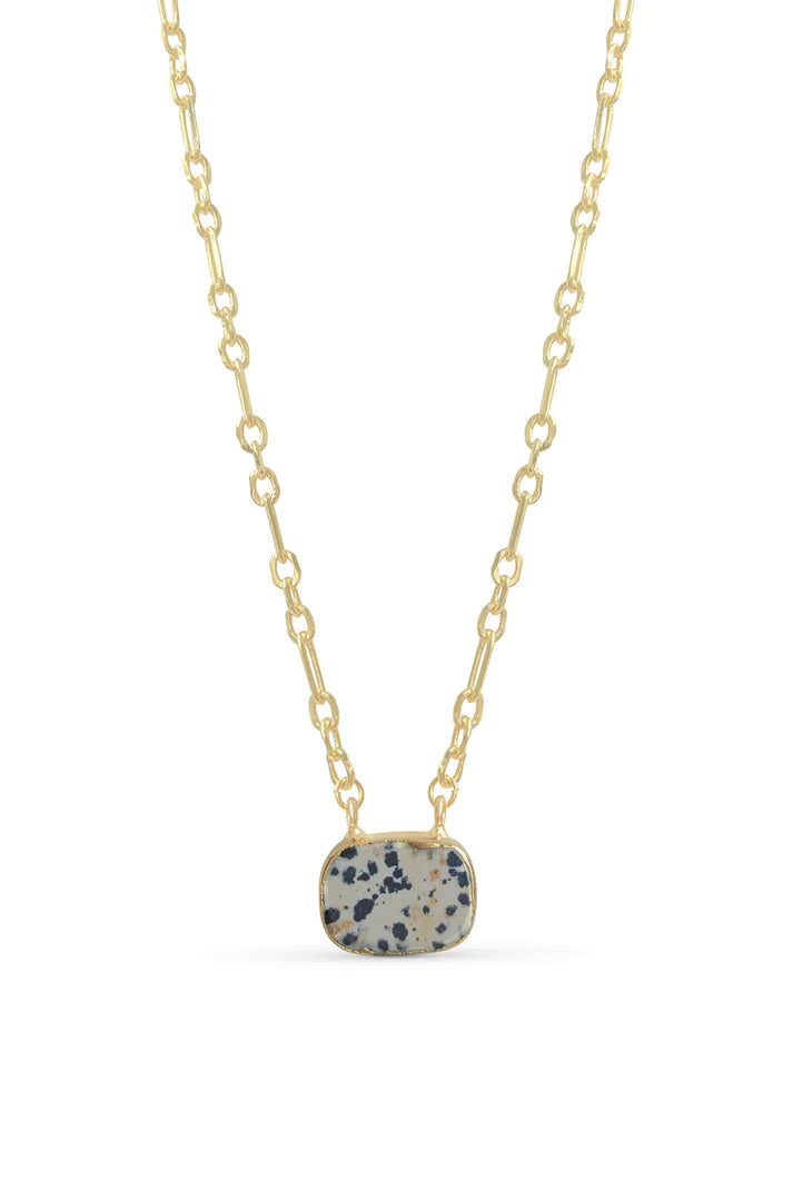 Jasper Cube Necklace