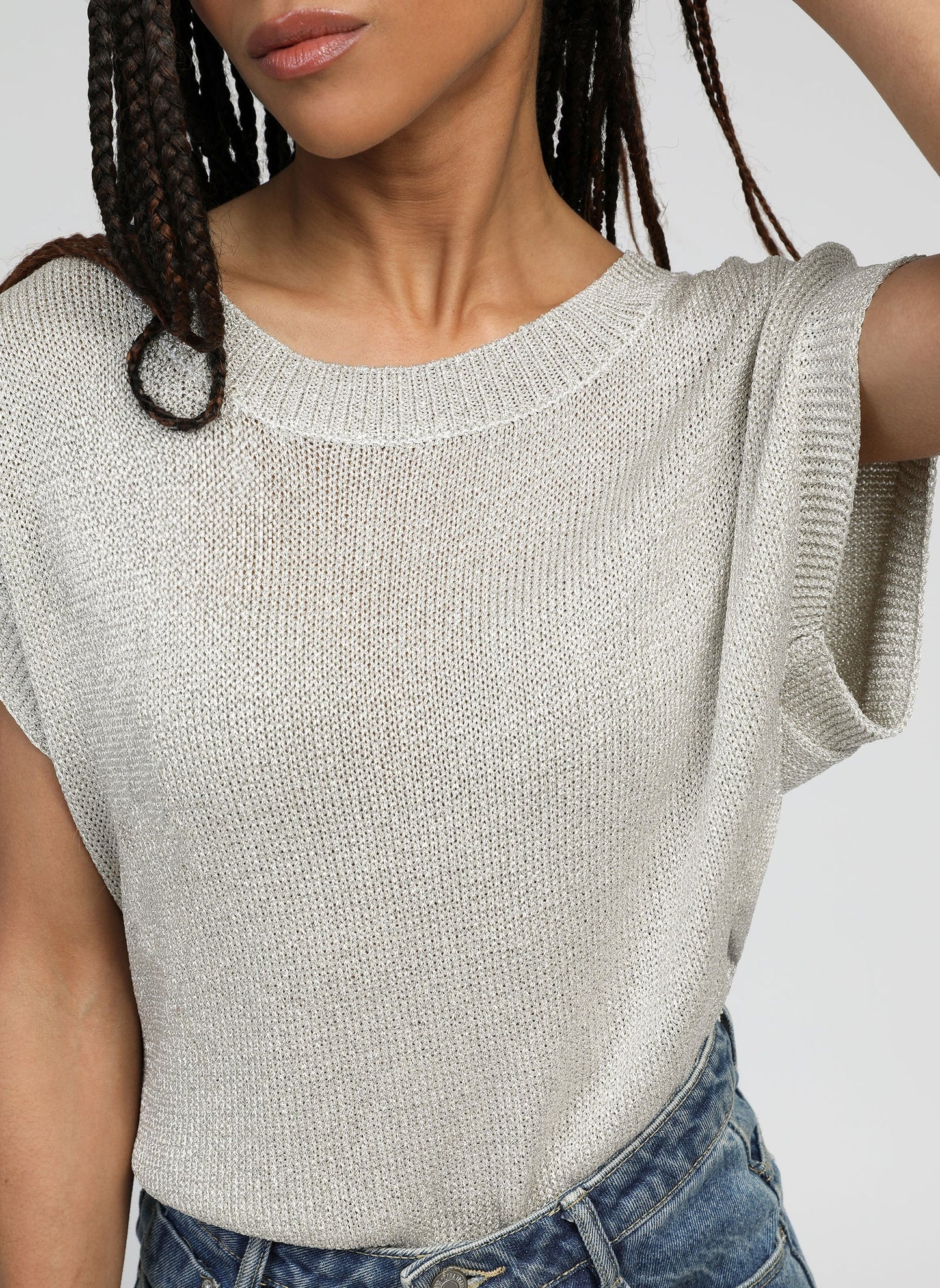 LAMELBA Sweater in Silver