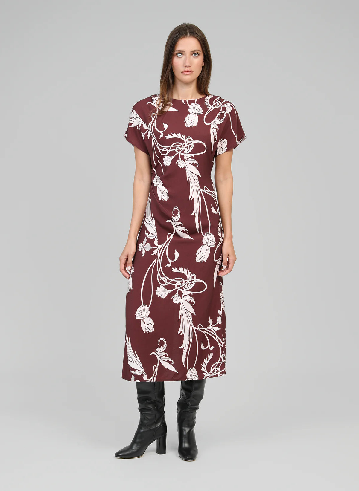MALORA Dress in Plum