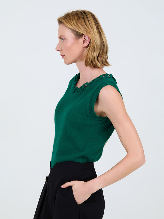 Chain Neckline Angora Top
