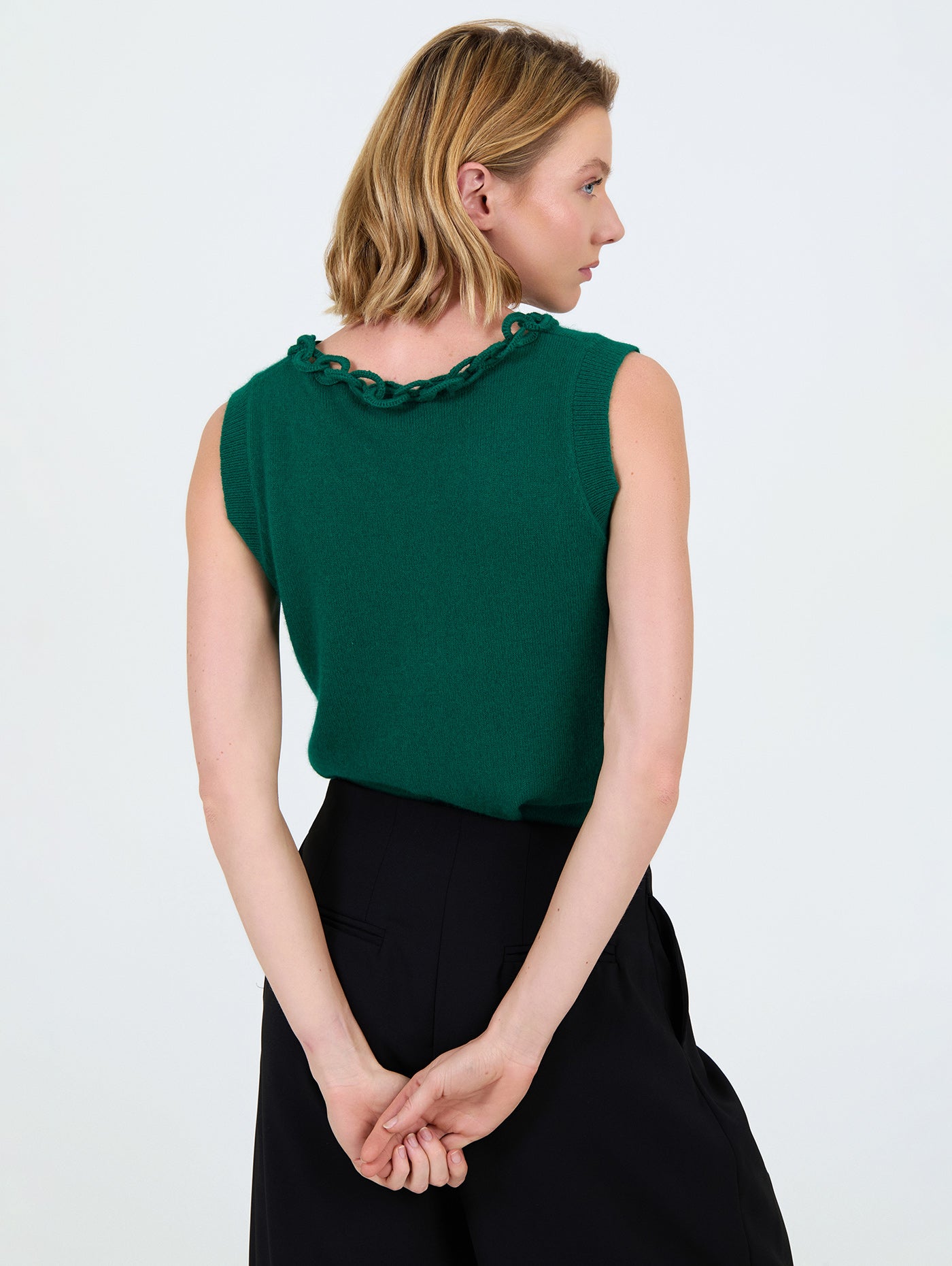 Chain Neckline Angora Top