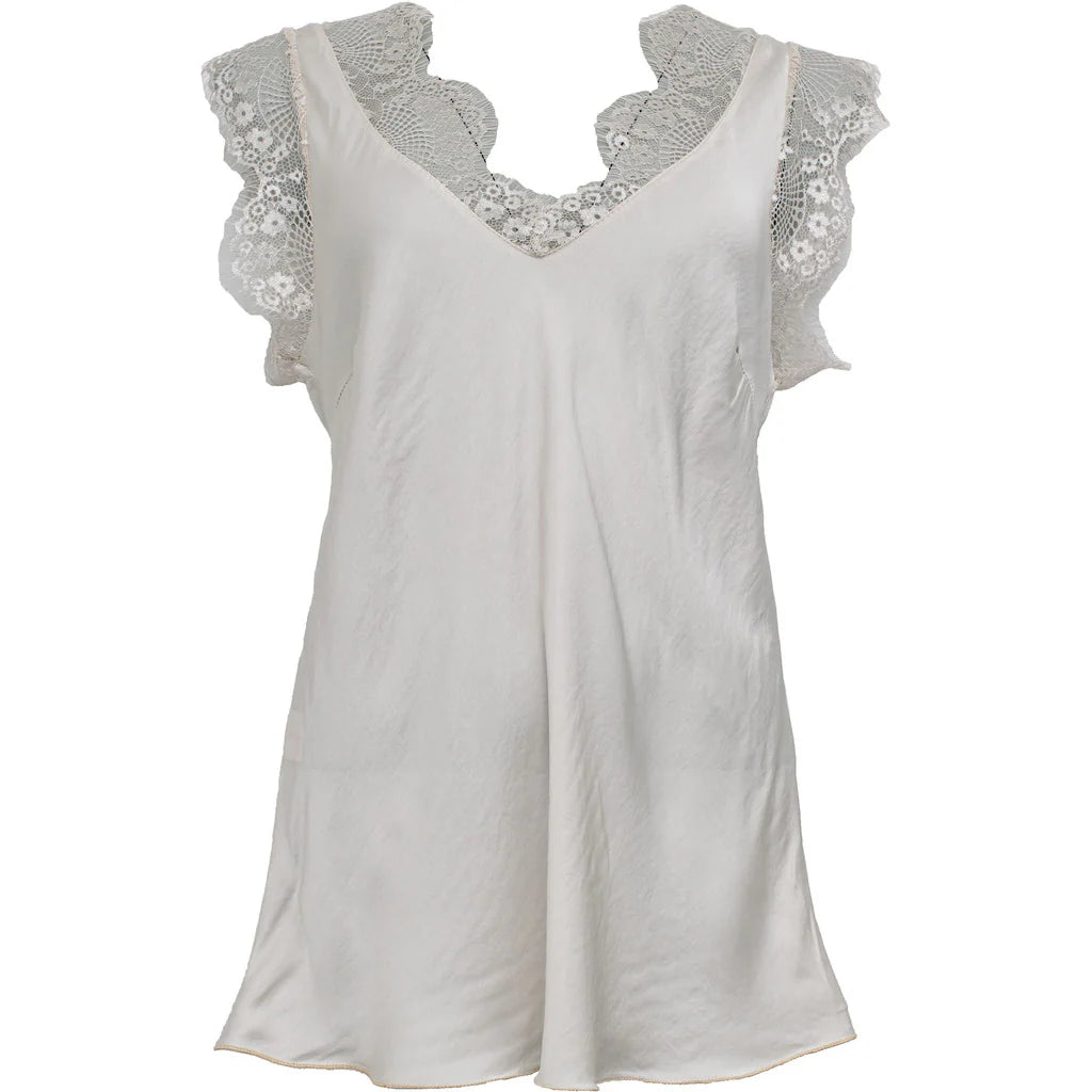 Lace Capped Sleeve in Mandorla