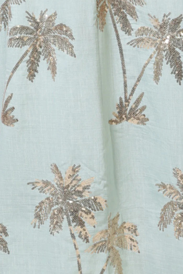 Palms of Gold Rene Dress in Blue