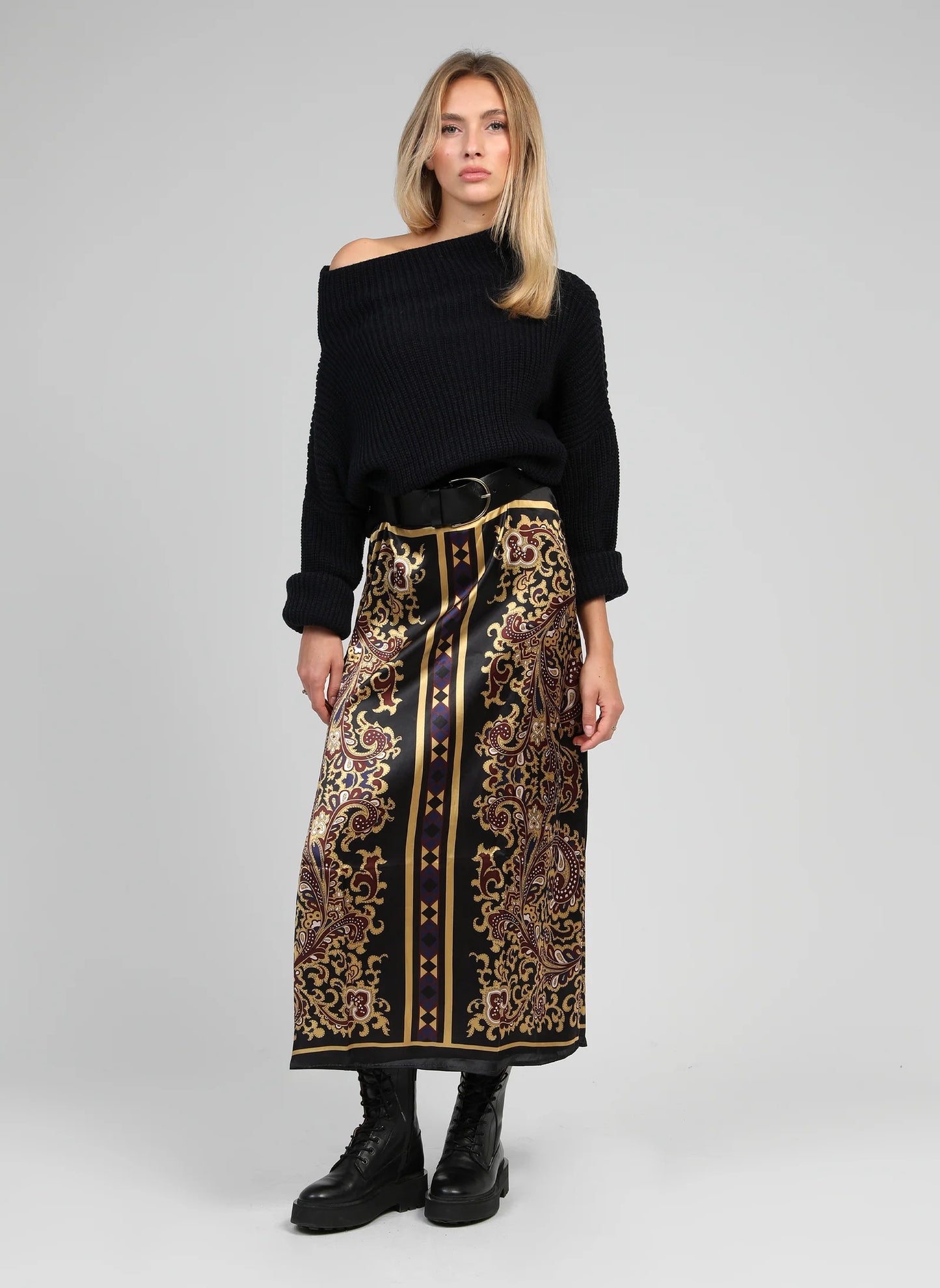Roby Skirt in Cream and Black