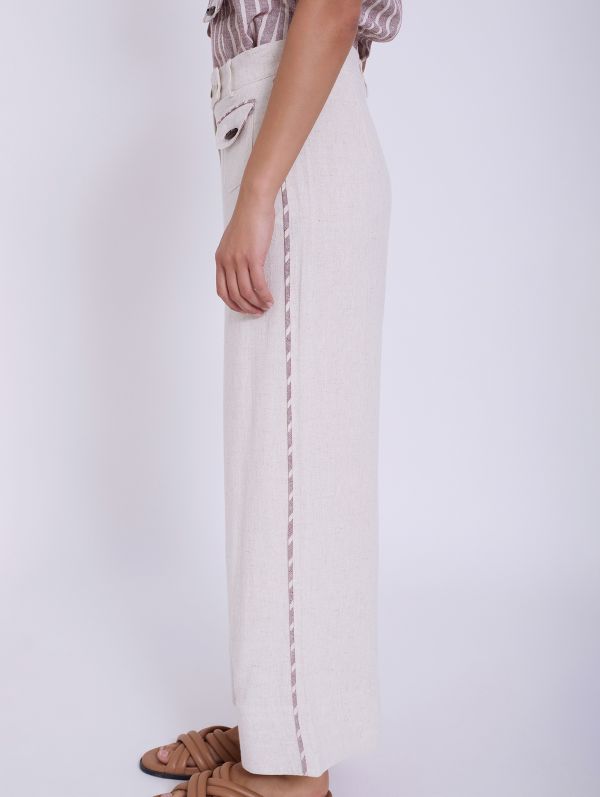 Trousers with Pocket Detail in Sand