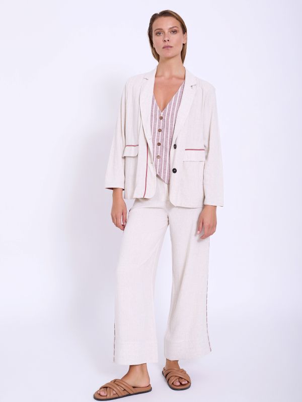 Trousers with Pocket Detail in Sand